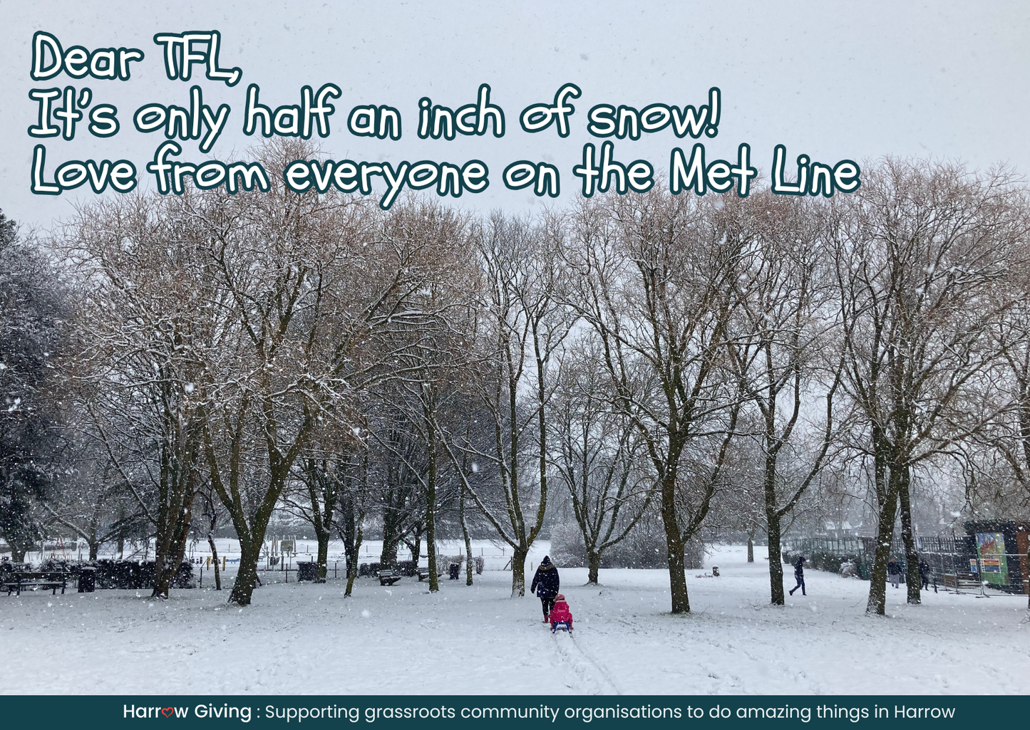 Boxtree Park in the Snow - Dear TFL E-card